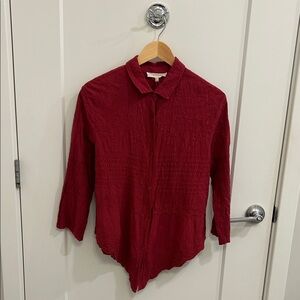 Solitaire Deep Red Embroidered Blouse